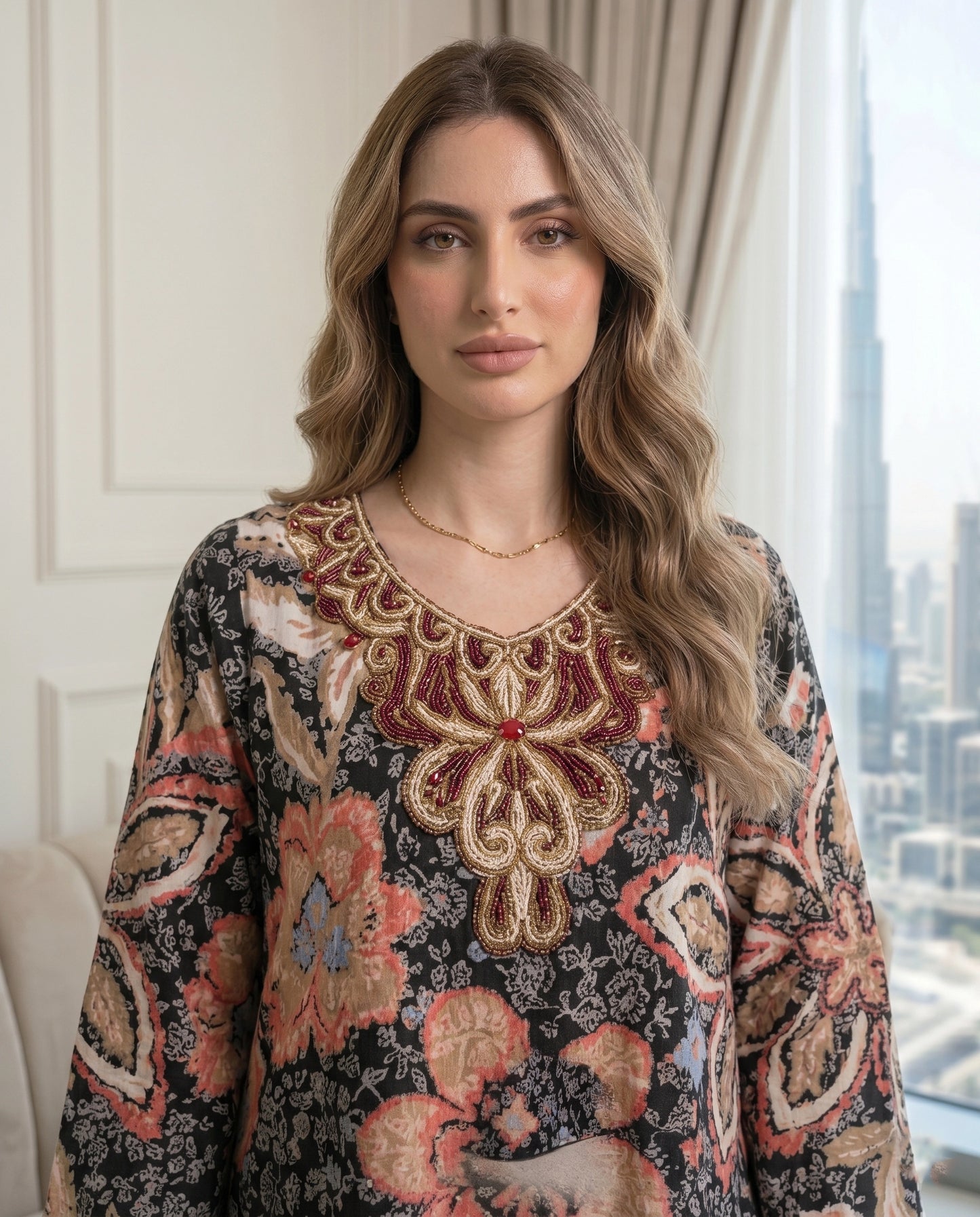 جلابية سلطانة الشرق الملكية – قطن طبيعي