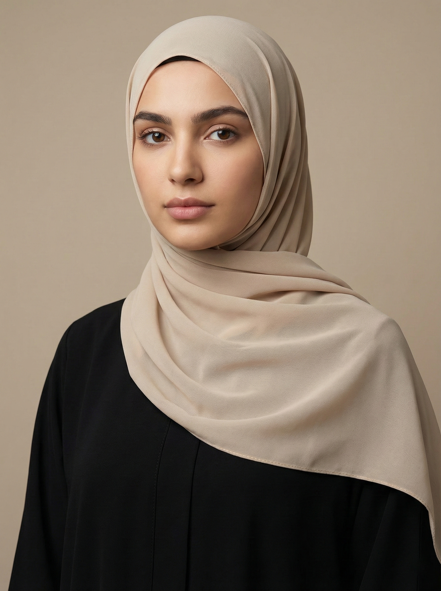 شيلة شيفون دجي الليل – بيج رملي